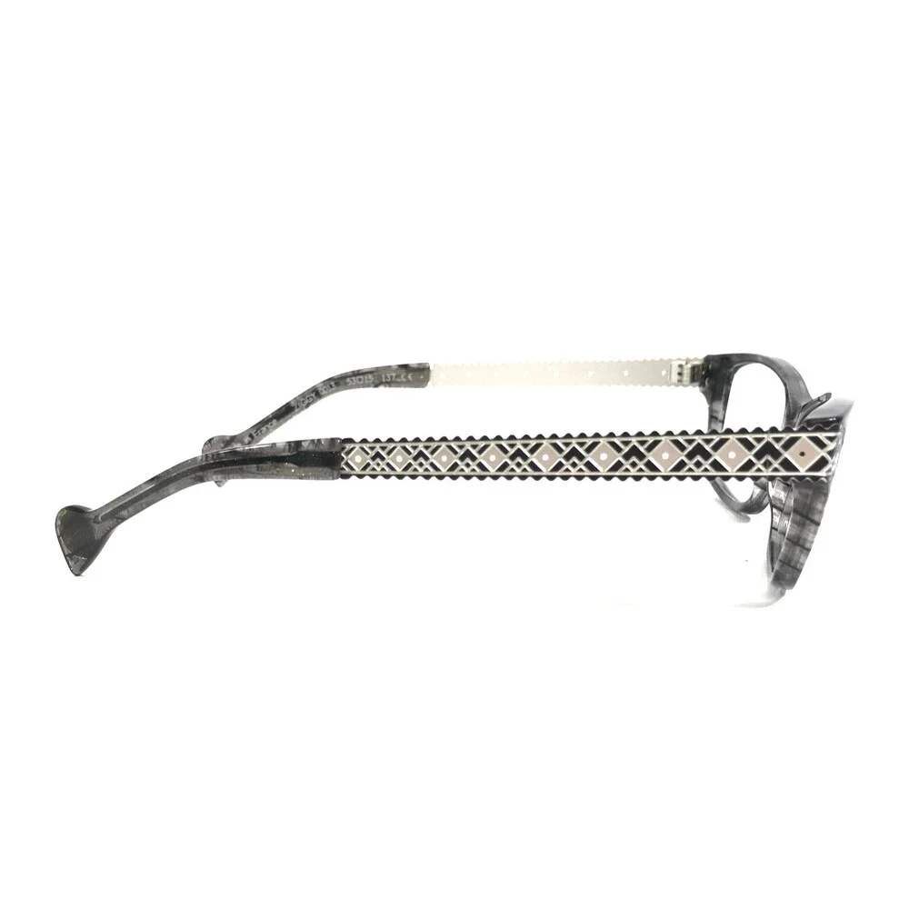 BOZ Eyeglasses Frames ZIGGY 0013 Grey Marble Black Silver Argyle Arms 53-15-137